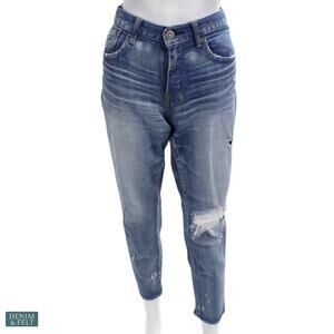 Moussy Vintage Distressed Boyfriend Jeans Light Wash Size 28 Japan Premium Denim